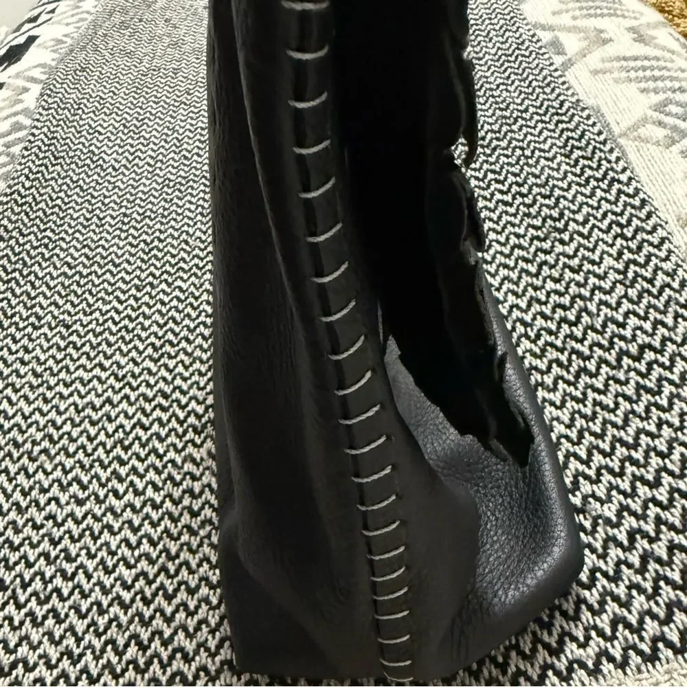 Henry Beguelin Black Pebbled/Woven Shoulder Bag